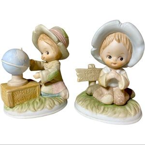 Vintage Lefton Heavenly Hobos Pair Prayer Changes Things & Handle with Prayer